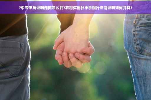 ?中专学历证明湖南怎么开?农村信用社手机银行结清证明如何开具?