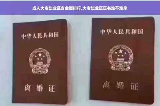 成人大专毕业证含金量排行,大专毕业证证书难不难拿