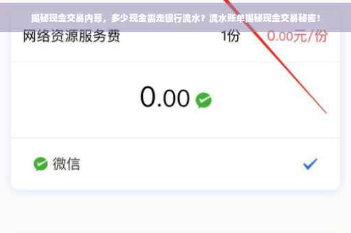 揭秘现金交易内幕，多少现金需走银行流水？流水账单揭秘现金交易秘密！