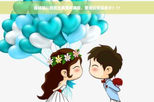 揭秘银行刷流水费用的真相，费用究竟是多少？??