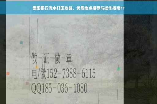 崇阳银行流水打印攻略，优质地点推荐与操作指南??