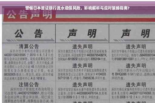 警惕日本签证银行流水造假风险，影响解析与应对策略指南?