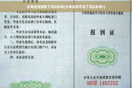 大专证书没有了可以补吗(大专证书不见了可以补吗?)