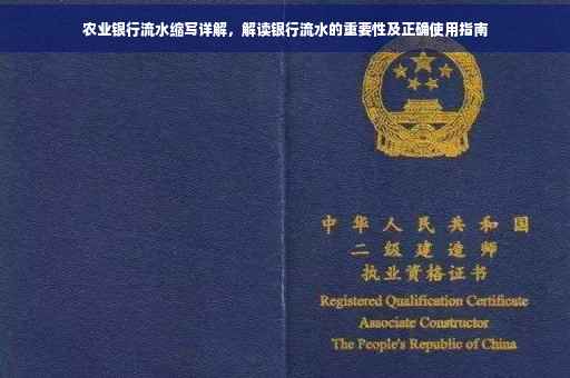 农业银行流水缩写详解，解读银行流水的重要性及正确使用指南