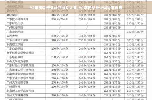 92年初中毕业证书图片大全,90年代毕业证编号哪里查