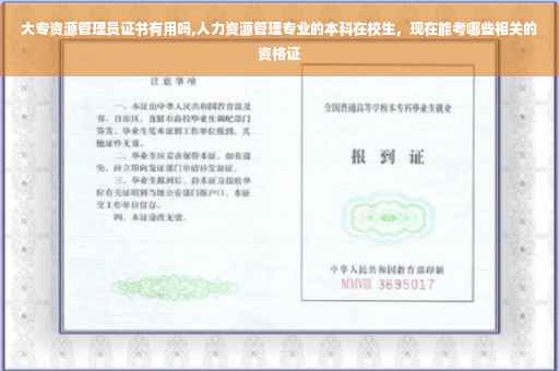 大专资源管理员证书有用吗,人力资源管理专业的本科在校生，现在能考哪些相关的资格证