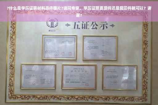 ?什么是学历证明材料原件图片?请问专家，学历证明要原件还是复印件就可以？谢谢?