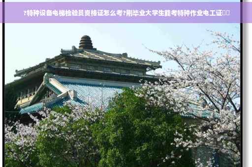 ?特种设备电梯检验员资格证怎么考?刚毕业大学生能考特种作业电工证⚡️