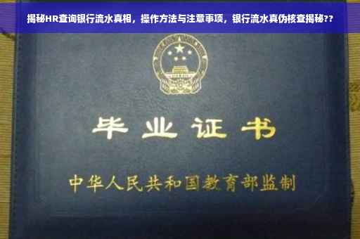 揭秘HR查询银行流水真相，操作方法与注意事项，银行流水真伪核查揭秘??