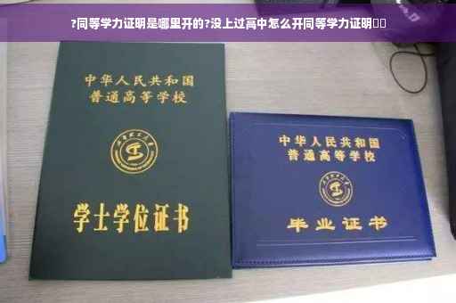 ?同等学力证明是哪里开的?没上过高中怎么开同等学力证明⚡️