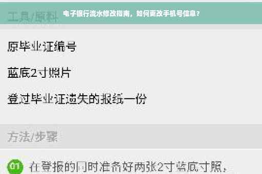 电子银行流水修改指南，如何更改手机号信息？