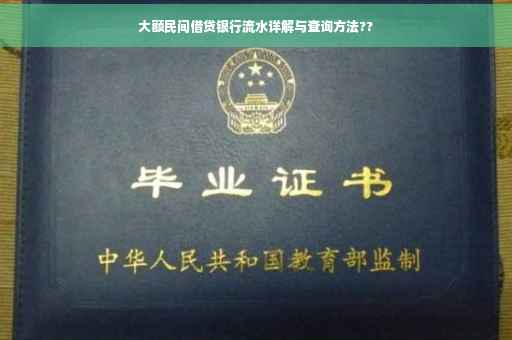 大额民间借贷银行流水详解与查询方法??