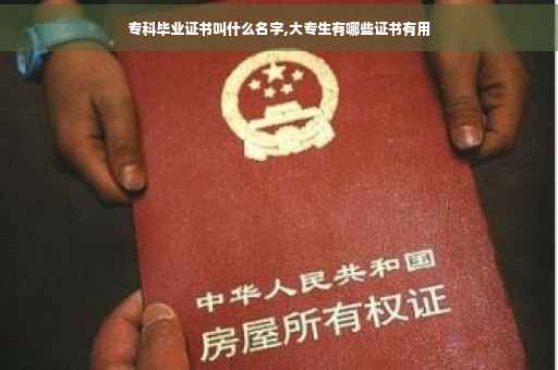 专科毕业证书叫什么名字,大专生有哪些证书有用
