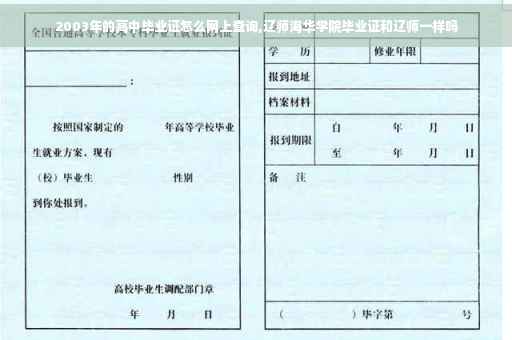 2003年的高中毕业证怎么网上查询,辽师海华学院毕业证和辽师一样吗