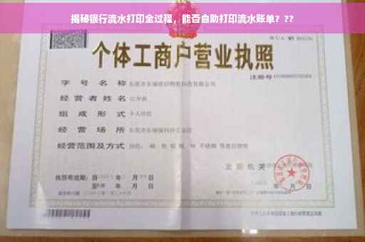揭秘银行流水打印全过程，能否自助打印流水账单？??