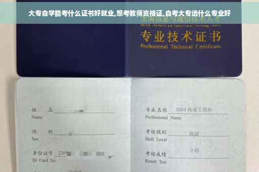 大专自学能考什么证书好就业,想考教师资格证,自考大专选什么专业好