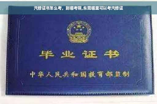 汽修证书怎么考，到哪考啊,东莞哪里可以考汽修证