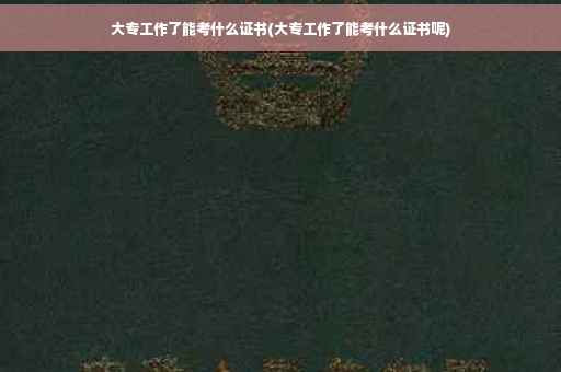 大专工作了能考什么证书(大专工作了能考什么证书呢)