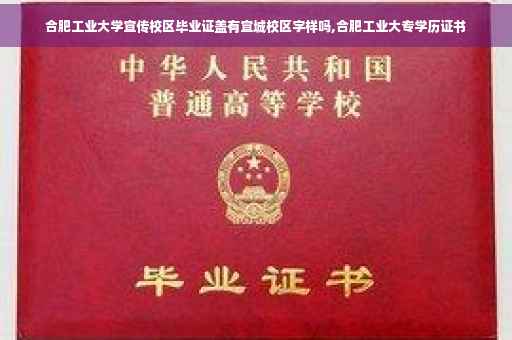 合肥工业大学宣传校区毕业证盖有宣城校区字样吗,合肥工业大专学历证书