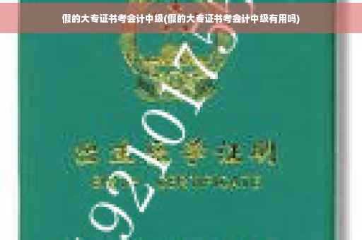 假的大专证书考会计中级(假的大专证书考会计中级有用吗)