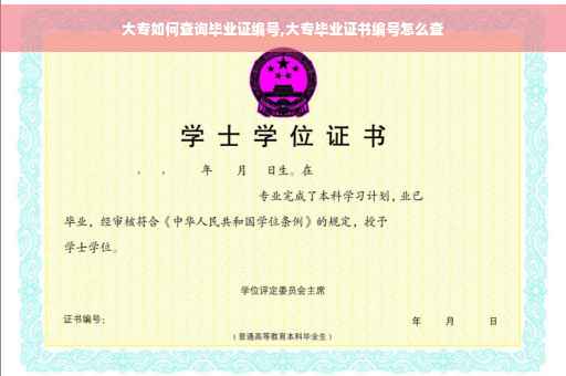 大专如何查询毕业证编号,大专毕业证书编号怎么查
