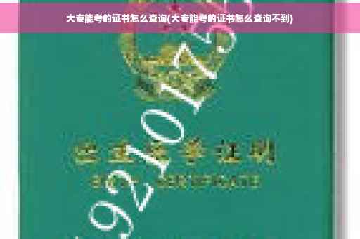 大专能考的证书怎么查询(大专能考的证书怎么查询不到)