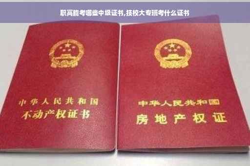 职高能考哪些中级证书,技校大专班考什么证书