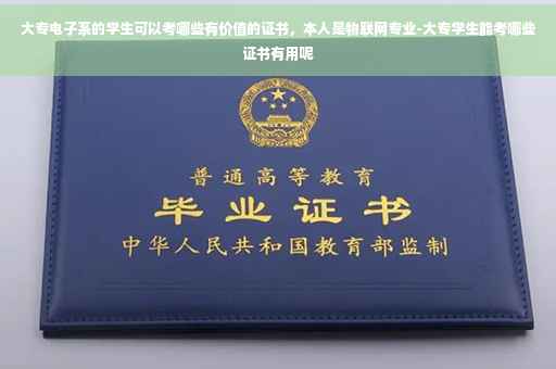 大专电子系的学生可以考哪些有价值的证书，本人是物联网专业-大专学生能考哪些证书有用呢