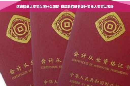 道路桥梁大专可以考什么职称-初级职称证书设计专业大专可以考吗
