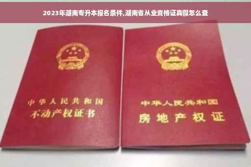 2023年湖南专升本报名条件,湖南省从业资格证真假怎么查