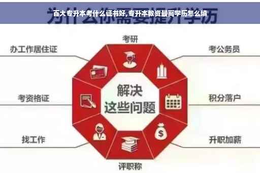 百大专升本考什么证书好,专升本教资最高学历怎么填