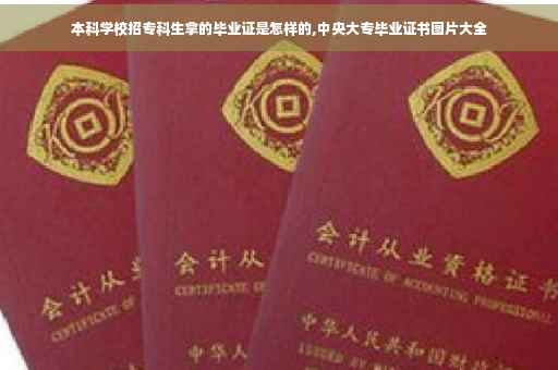 本科学校招专科生拿的毕业证是怎样的,中央大专毕业证书图片大全