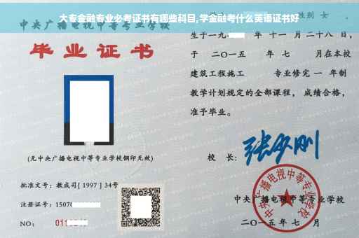 大专金融专业必考证书有哪些科目,学金融考什么英语证书好