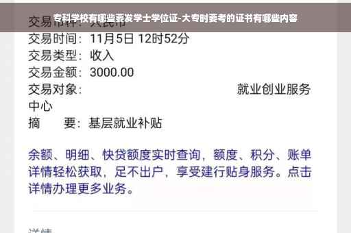 专科学校有哪些要发学士学位证-大专时要考的证书有哪些内容