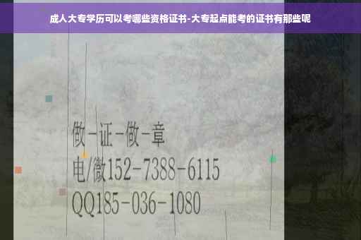 成人大专学历可以考哪些资格证书-大专起点能考的证书有那些呢