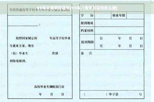 99年大专学历证书(99年大专学历证书怎么查)