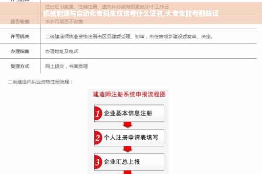 机械制造与自动化专科生应该考什么证书,大专生能考那些证
