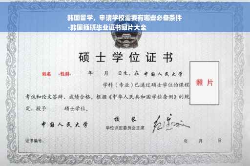 韩国留学，申请学校需要有哪些必备条件
-韩国插班毕业证书图片大全