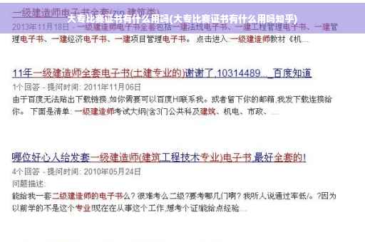 大专比赛证书有什么用吗(大专比赛证书有什么用吗知乎)