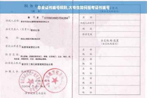 毕业证书编号规则,大专生如何报考证书编号