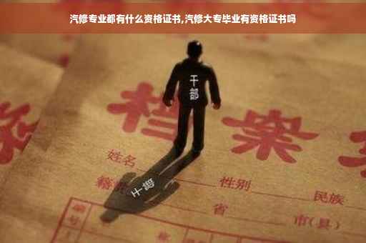 汽修专业都有什么资格证书,汽修大专毕业有资格证书吗