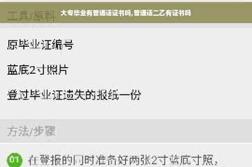 大专毕业有普通话证书吗,普通话二乙有证书吗