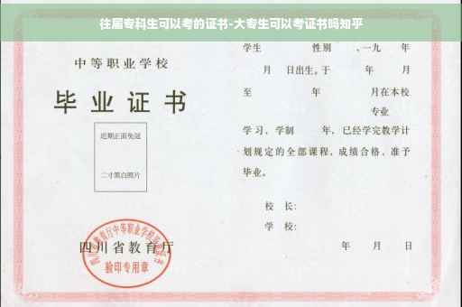 往届专科生可以考的证书-大专生可以考证书吗知乎