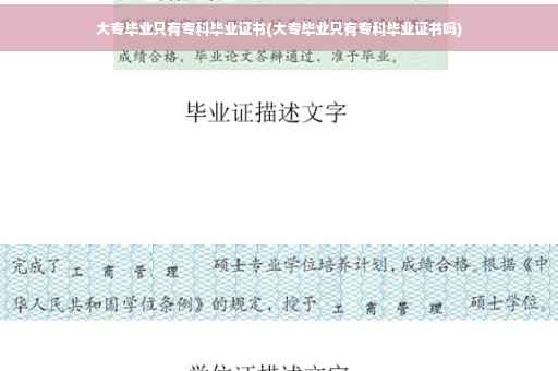 大专毕业只有专科毕业证书(大专毕业只有专科毕业证书吗)