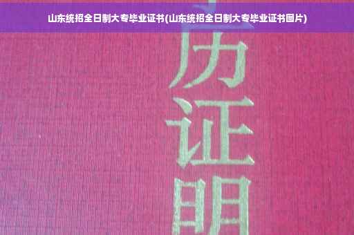 山东统招全日制大专毕业证书(山东统招全日制大专毕业证书图片)