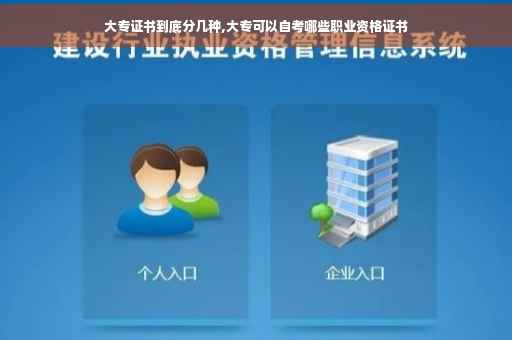 大专证书到底分几种,大专可以自考哪些职业资格证书