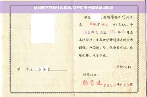 章若楠学的是什么专业,办户口电子毕业证可以吗