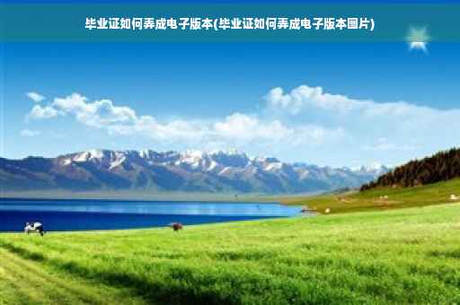 毕业证如何弄成电子版本(毕业证如何弄成电子版本图片)