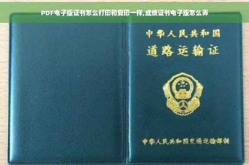 PDF电子版证书怎么打印和复印一样,成绩证书电子版怎么弄