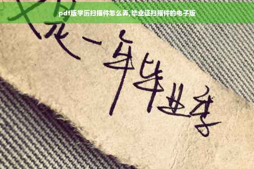 pdf版学历扫描件怎么弄,毕业证扫描件的电子版